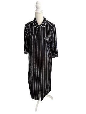 DKNY Black Sheer Striped Coverup Dress Size XL